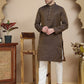 Jacquard Silk Straight Kurta Pyjama Set ( JOKP P 5211 Brown )