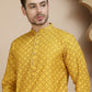 Jacquard Silk Straight Kurta Pyjama Set ( JOKP P 5211 Mustard )