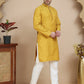 Jacquard Silk Straight Kurta Pyjama Set ( JOKP P 5211 Mustard )