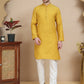 Jacquard Silk Straight Kurta Pyjama Set ( JOKP P 5211 Mustard )