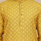 Jacquard Silk Straight Kurta Pyjama Set ( JOKP P 5211 Mustard )