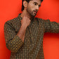 Jacquard Silk Straight Kurta Pyjama Set ( JOKP P 5211 Olive ) [FF] [K-4]