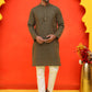 Jacquard Silk Straight Kurta Pyjama Set ( JOKP P 5211 Olive ) [FF] [K-4]