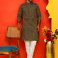 Jacquard Silk Straight Kurta Pyjama Set ( JOKP P 5211 Olive ) [FF] [K-4]