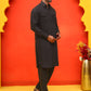 Men's Solid Pathani Kurta with Salwar ( JOKP P 5212 Black )
