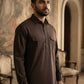 Men's Solid Pathani Kurta with Salwar ( JOKP 5212Coffee S ) [FF] [O-15-16]