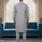 Men's Solid Pathani Kurta with Salwar ( JOKP 5212Grey ) [FF] [O-15-16]