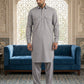 Men's Solid Pathani Kurta with Salwar ( JOKP 5212Grey ) [FF] [O-15-16]