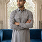 Men's Solid Pathani Kurta with Salwar ( JOKP 5212Grey ) [FF] [O-15-16]