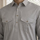 Men's Solid Pathani Kurta with Salwar ( JOKP 5212Grey ) [FF] [O-15-16]