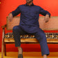 Men's Solid Pathani Kurta with Salwar ( JOKP P 5212 Navy )