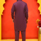 Men's Solid Pathani Kurta with Salwar ( JOKP P 5212 Purple )