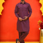 Men's Solid Pathani Kurta with Salwar ( JOKP P 5212 Purple )
