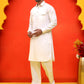 Men's Solid Pathani Kurta with Salwar ( JOKP P 5212 White )