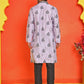 Chikankari Embroidered Kurta Pyjama For Men ( JOKP B-P 5213 Purple )