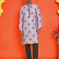Chikankari Embroidered Kurta Pyjama For Men ( JOKP B-P 5213 Purple )