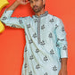 Chikankari Embroidered Kurta Pyjama For Men ( JOKP B-P 5213 Sky )