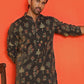 Printed Silk Blend Straight Kurta Set ( JOKP P 5218 Black )