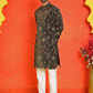 Printed Silk Blend Straight Kurta Set ( JOKP P 5218 Black )