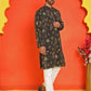 Printed Silk Blend Straight Kurta Set ( JOKP P 5218 Black )