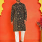 Printed Silk Blend Straight Kurta Set ( JOKP P 5218 Black )