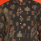 Printed Silk Blend Straight Kurta Set ( JOKP P 5218 Black )