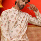 Printed Silk Blend Straight Kurta Set ( JOKP P 5218 Cream )