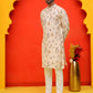 Printed Silk Blend Straight Kurta Set ( JOKP P 5218 Cream )