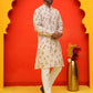 Printed Silk Blend Straight Kurta Set ( JOKP P 5218 Cream )