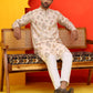 Printed Silk Blend Straight Kurta Set ( JOKP P 5218 Cream )