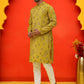 Printed Silk Blend Straight Kurta Set ( JOKP P 5218 Mustard )