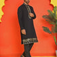 Embroidered Chikankari Kurta Pyjama For Men ( JOKP B-P 5219 Black )
