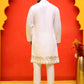 Embroidered Chikankari Kurta Pyjama For Men ( JOKP P 5219 White )