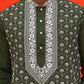 Embroidered Kurta Pyjama For Men ( JOKP P 5220 Olive )