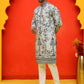 Chikankari Embroidered Kurta Pyjama For Men ( JOKP P 5221 Grey )