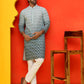 Ombre Printed & Embroidered Kurta Pyjama Set ( JOKP P 5222 Blue )