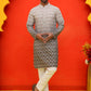 Ombre Printed & Embroidered Kurta Pyjama Set ( JOKP P 5222 Grey )