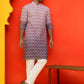 Ombre Printed & Embroidered Kurta Pyjama Set ( JOKP P 5222 Purple )