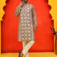 Embroidered Kurta Pyjama For Men ( JOKP P 5223 Brown )