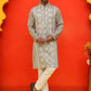 Embroidered Kurta Pyjama For Men ( JOKP P 5223 Grey )