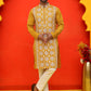Embroidered Kurta Pyjama For Men ( JOKP P 5223 Mustard )