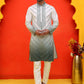 Ombre Printed & Embroidered Kurta Pyjama Set ( JOKP P 5224 Grey )