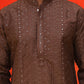 Embroidered straight Kurta Set For Men ( JOKP P 5225 Coffee )