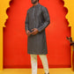 Embroidered straight Kurta Set For Men ( JOKP P 5225 Grey )