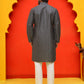 Embroidered straight Kurta Set For Men ( JOKP P 5225 Grey )