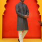 Embroidered straight Kurta Set For Men ( JOKP P 5225 Grey )