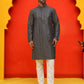 Embroidered straight Kurta Set For Men ( JOKP P 5225 Grey )