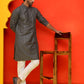Embroidered straight Kurta Set For Men ( JOKP P 5225 Grey )