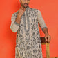 Embroidered & Sequins Kurta Set For Men ( JOKP B-P 5226 Beige )