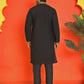 Embroidered & Sequins Kurta Set For Men ( JOKP B-P 5226 Black )